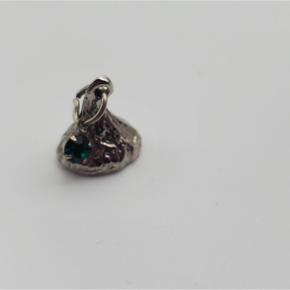 Hershey kiss silver and emerald crystal necklace pendant
